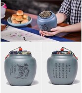 《四大美女茶葉罐》宜興紫砂壺手工紫泥，段泥，紅清水泥，天青泥茶壺具