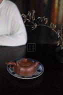 《裙舞》宜興紫砂壺工藝美術(shù)師純手工創(chuàng)新壺泡茶壺底槽青茶具