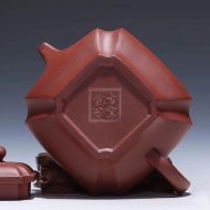 《抽角四方》宜興底槽青工藝美術(shù)師手工紫砂壺茶具四方