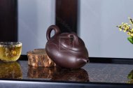 《矮石瓢》純手工石瓢紫砂壺高級(jí)工藝美術(shù)師全手工宜興紅砂紫泥茶壺花器