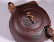 《君子竹》宜興紫砂壺工藝美術師手工紫泥泡茶壺茶具