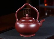 《梵華提梁》純手工高級工藝美術(shù)師宜興紫砂創(chuàng)新提梁壺紫泥泡茶壺套壺