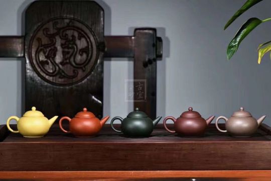 《五色土》綠泥，朱泥，紫泥，青灰泥，段泥純手工宜興紫砂壺茶具水平茶壺