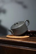 《竹段》宜興豆青泥紫砂壺純手工茶壺茶具