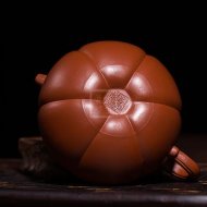 《茄瓜（大）》宜興瓜語紫砂壺名家助理工藝美術師手工茶壺大紅袍茄瓜壺