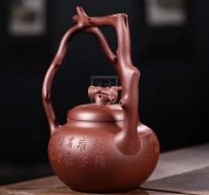 《東坡提梁》宜興紫砂壺全手工泡茶壺工藝美術師大師底槽青泥東坡提梁