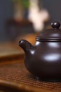 《潘壺》經典器型紫砂100目紫泥潘壺古樸典雅