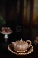 《南瓜壺》宜興高級工藝美術師工紫砂壺段泥南瓜茶壺茶具